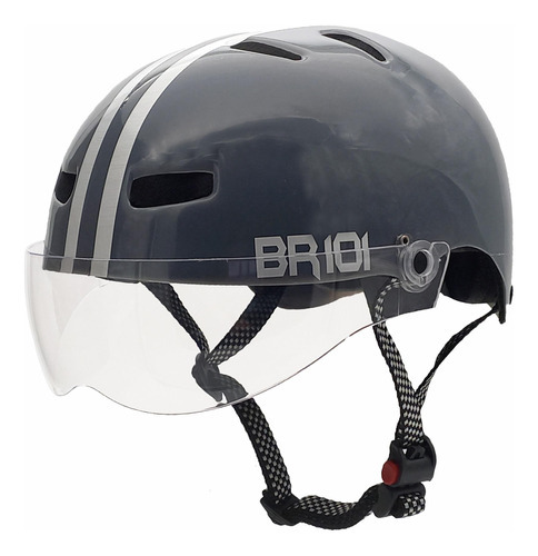 Capacete Br 101 Urbano Profissional Cinza Vision Cristal P