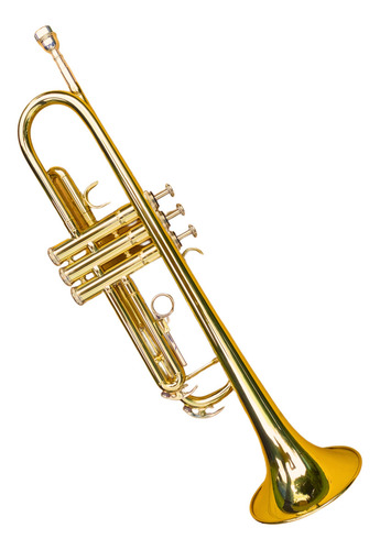Trompete Si Bemol Sib Top Laqueado Dourado + Case Luxo