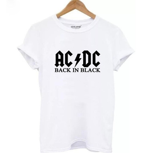 Polera Ac Dc Logo Banda Back In Black Unisex Calidad Rock