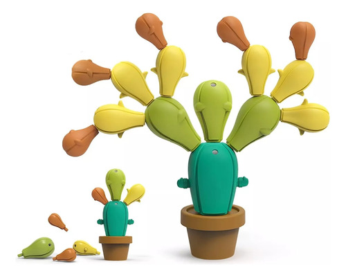 42 Piezas De Focus Montessori Para Ensamblar Cactus Balancea