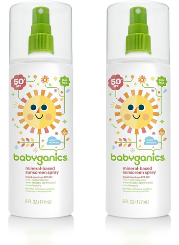 Babyganics Spray De Protección Solar A Base De Minerales, Sp