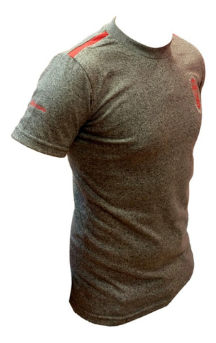 Remera C A Huracán Algodón Gris Oscuro Jaspeado Globomanía