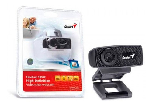 Camara Web Genius 720p Hd Facecam 1000x Usb Negro