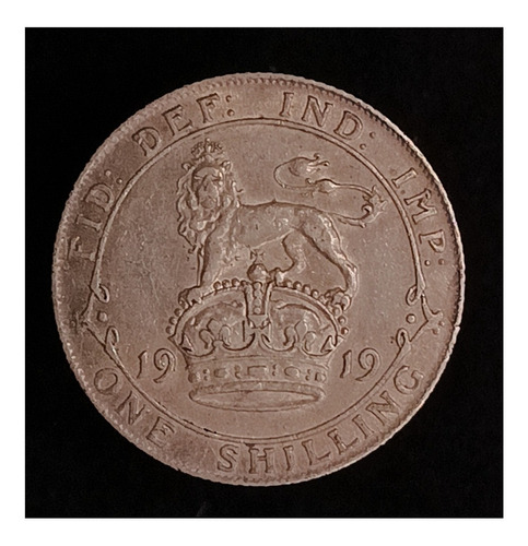 Gran Bretaña 1 Shilling 1919 Plata 900 Excelente Km 816
