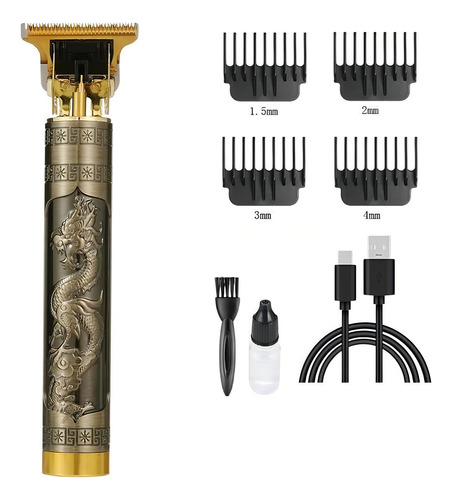 Maquina Cortar Cabelo Barba Dragão Acabamento Sem Fio Detalhe