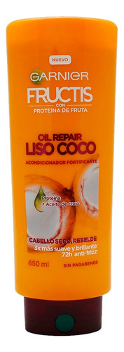2 Pzs Garnier Coco Acondicionador Oil Repair Fructis 650ml