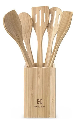 Conjunto Utensílios De Bambu Para Cozinha Electrolux 6 Peças