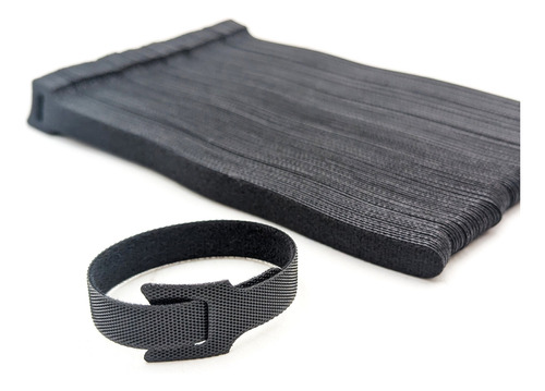 Cinta Velcro 20cm Negro 100 Unidades Amarra Cable