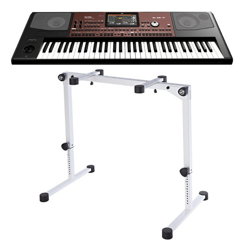 Korg Pa700 61-key Arranger Workstation + K&m 18820 White Ds3