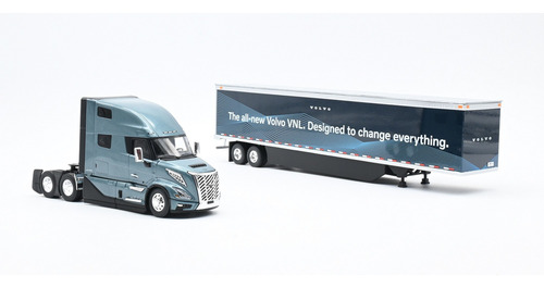 Tráiler Escala 1/50 Volvo Vnl 860 Con Faldones Azul 50-3502 Color Azul Acero