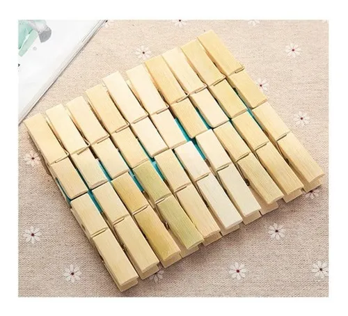 Pack 20 Perros De Madera Colgadores Pinzas Lavandería