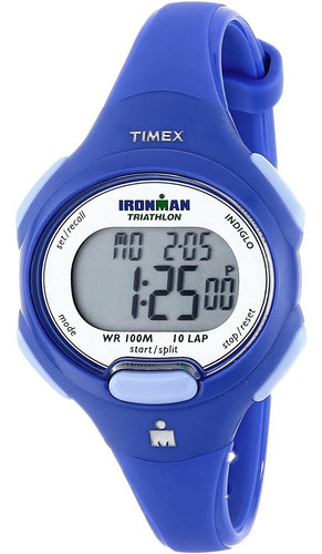 Reloj Mujer Timex T5k784 Cuarzo Pulso Azul En Poliuretano