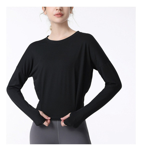 Camisa Deportiva Holgada Transpirable De Manga Larga