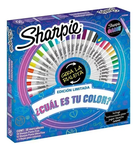 Marcador Sharpie 30 Colores Ruleta Game Spinner