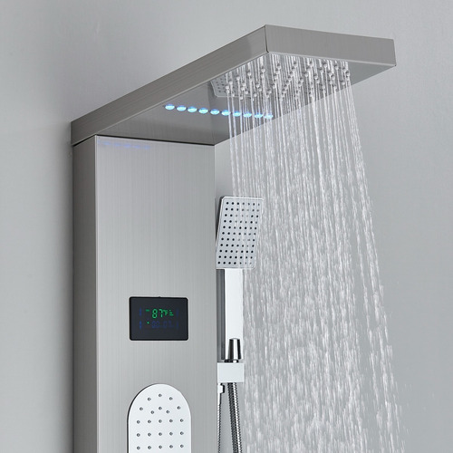 Led Shower Panel Tower System, Brushed With Nickel