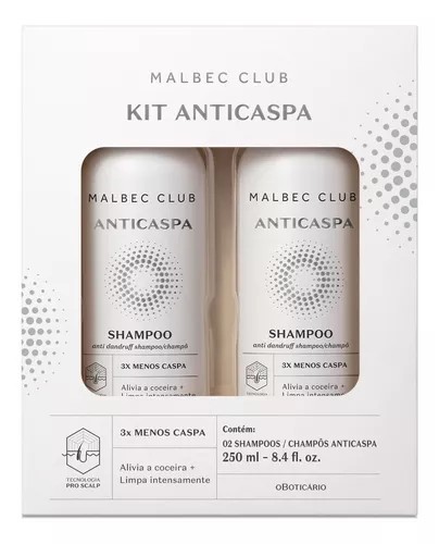 Shampoo Antiqueda Malbec Club o Boticário