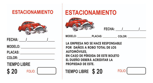 2000 Boletos Con Impresion De 5 Folios