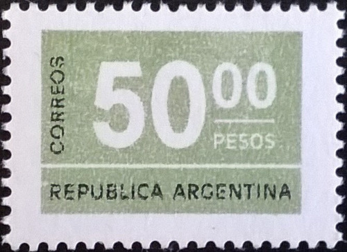 Argentina Sello Gj 1732 B Cifra 50p Mate Fluo 76 Mint L11158