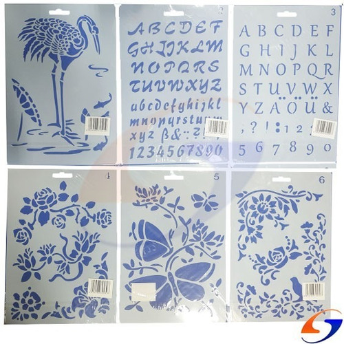 Stencil Decorativo Pack X4 Serviciopapelero