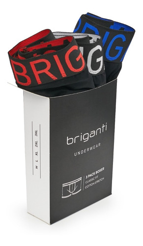 Imagen 4 de 10 de Boxer Pack X3 Hombre Algodon Briganti Calzoncillos Hxim09531