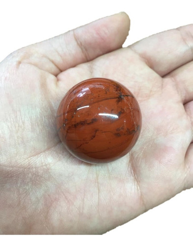 1 Esfera Jaspe Rojo 3cm Amuleto Protector Piedra Natural 
