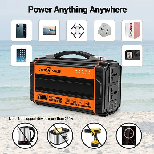 Rockpals 250watt Portable Generator Rechargeable Lithium Ba Envío gratis