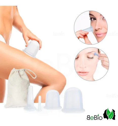 Combo Ventosas Chinas X4 Copas Anti Celulitis De Silicona