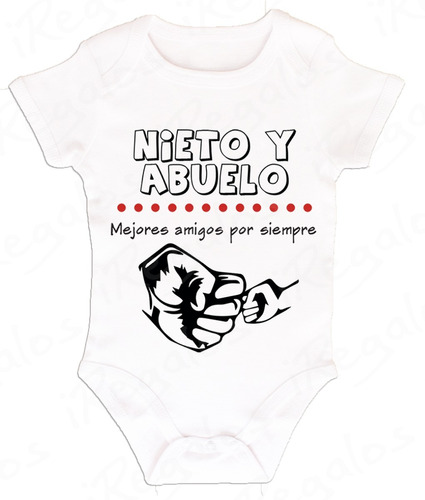 Body O Payera Bebé/niñ@ Personalizada Nieto/a Y Abuelo Amigo