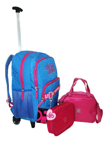 Kit Mochila Juvenil Yepp Girls Nova Rodinhas Escolar