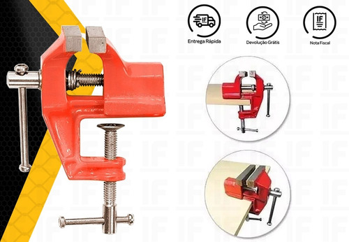 Torno Morsa De Bancada Aço Base Fixa Mini Morsa 75mm Sparta