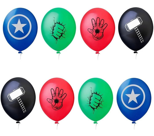 50 Balão Bexiga Latex Vingadores Super Herois Decoração 