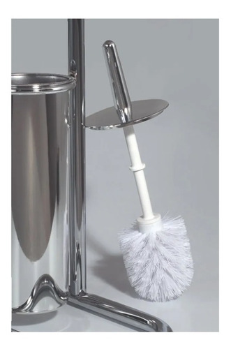 Imagen 2 de 4 de Set Porta Papel Higienico Y Cepillo Inodoro Ac Inox Palermo