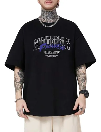 comprar Playera Manga Corta Hombre Hiphop Oversize Algodón