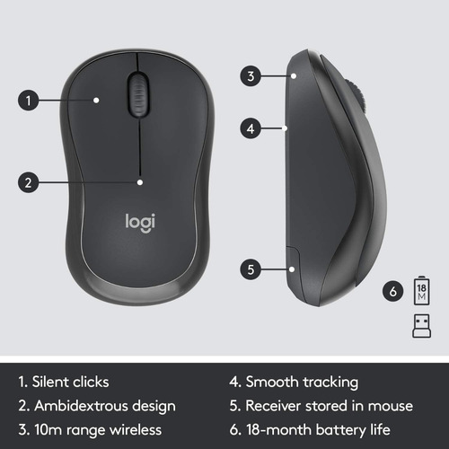 Imagen 7 de 9 de Logitech Mk295 Combo Inalámbrico Silencioso Teclado Y Mouse