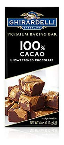 Chocolate Amargo 100% Cacao Premium, 4 Oz.