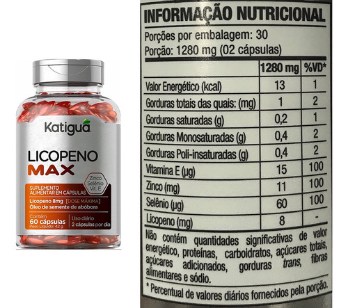 Kit 3 Licopeno Max 60 Cápsulas. Katigua