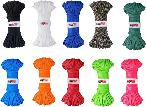 Cuerda Paracord 550 Verde Multifunción 100 Pies Tipo Iii 7