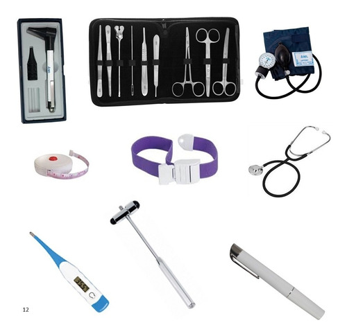 Kit Medico 11 (kit Sutura,  Tensiometro, Otoscopio Completo 