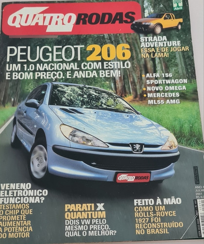 Revista 4 Quatro Rodas 492 Julho 2001 Peugeot 206 Quantum