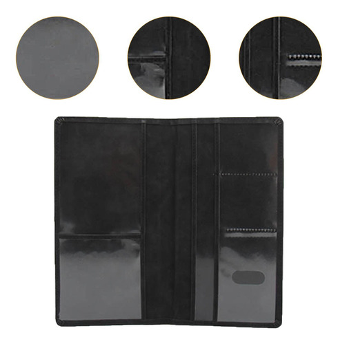 Estojo Tipo Carteira Preto Com Suporte Para Registro De Segu