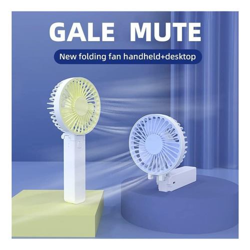 Ventilador De Mano Escritorio Recargable Plegable Portátil