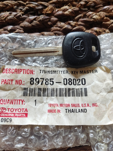 Llave Original Toyota Corolla Tundra Tacoma 89785-08020