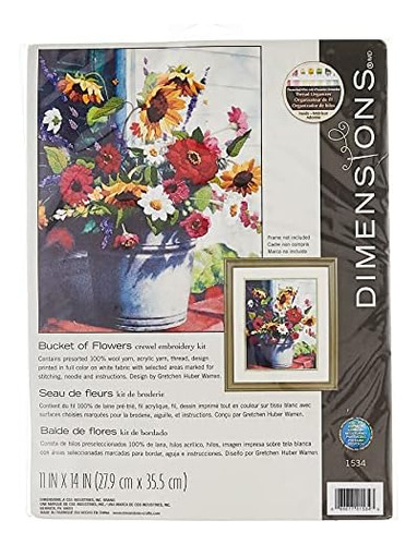 Dimensions Cubo De Flores Crewel Kit De Bordado, 11 W X 14 H