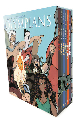 Olympians Boxed Set Books 7-12: Ares, Apollo, Artemis, Hermes, Hephaistos, And Dionysos, De O'nor, George. Editorial First Second, Tapa Dura En Inglés