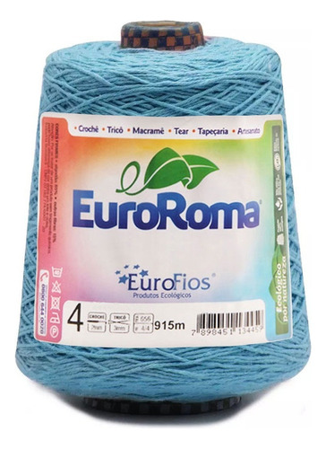 Barbante Euroroma Colorido N.4 600g 915mts Cor 0901- Azul Piscina