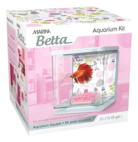 Marina Betta Kit Floral 2lt Bettera Acuario Peces Betta