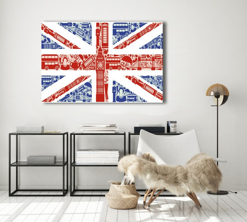 Cuadro Bandera De Inglaterra Canva Pintura Impresa Lienzo 