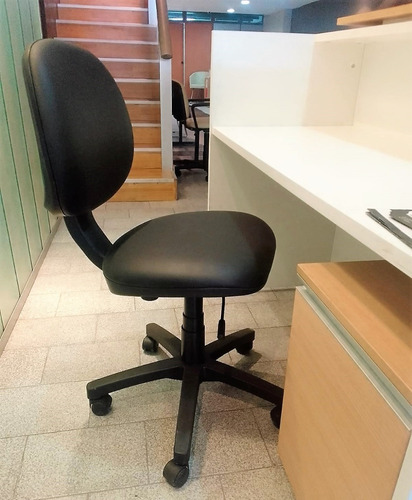Silla De Escritorio Ergonómica Negra Sin Apoyabrazos