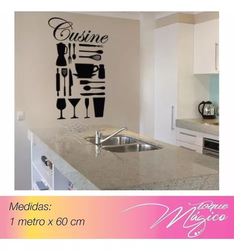 Diseño Pared Cocina Kitchen Cuisine Vinilo Decorativo