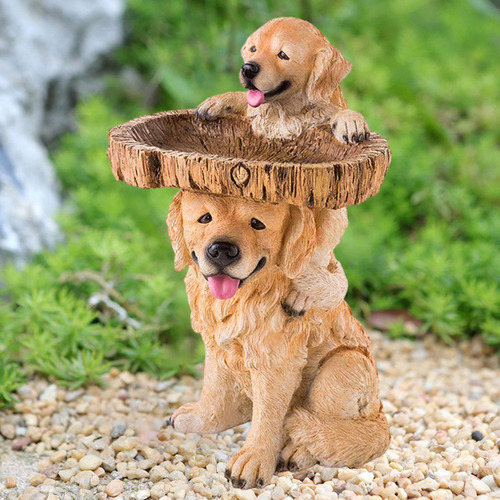 Estatua De Perro, Estatuilla De Jardín, Cuenco De Baño